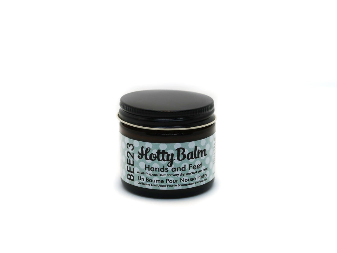 Skincare Balm For Hands and Feet! This Hotty Balm blend is fabulous for work and play, it naturally soothes, protects and rejuvenates tough skin areas. Non-toxic clean skin care for damaged skin with a fresh unisex blend of cedarwood essential oil, specially formulated to keep hands and feet well protected and moisturized. It is a gardener’s dream and we keep ours by the kitchen sink. 