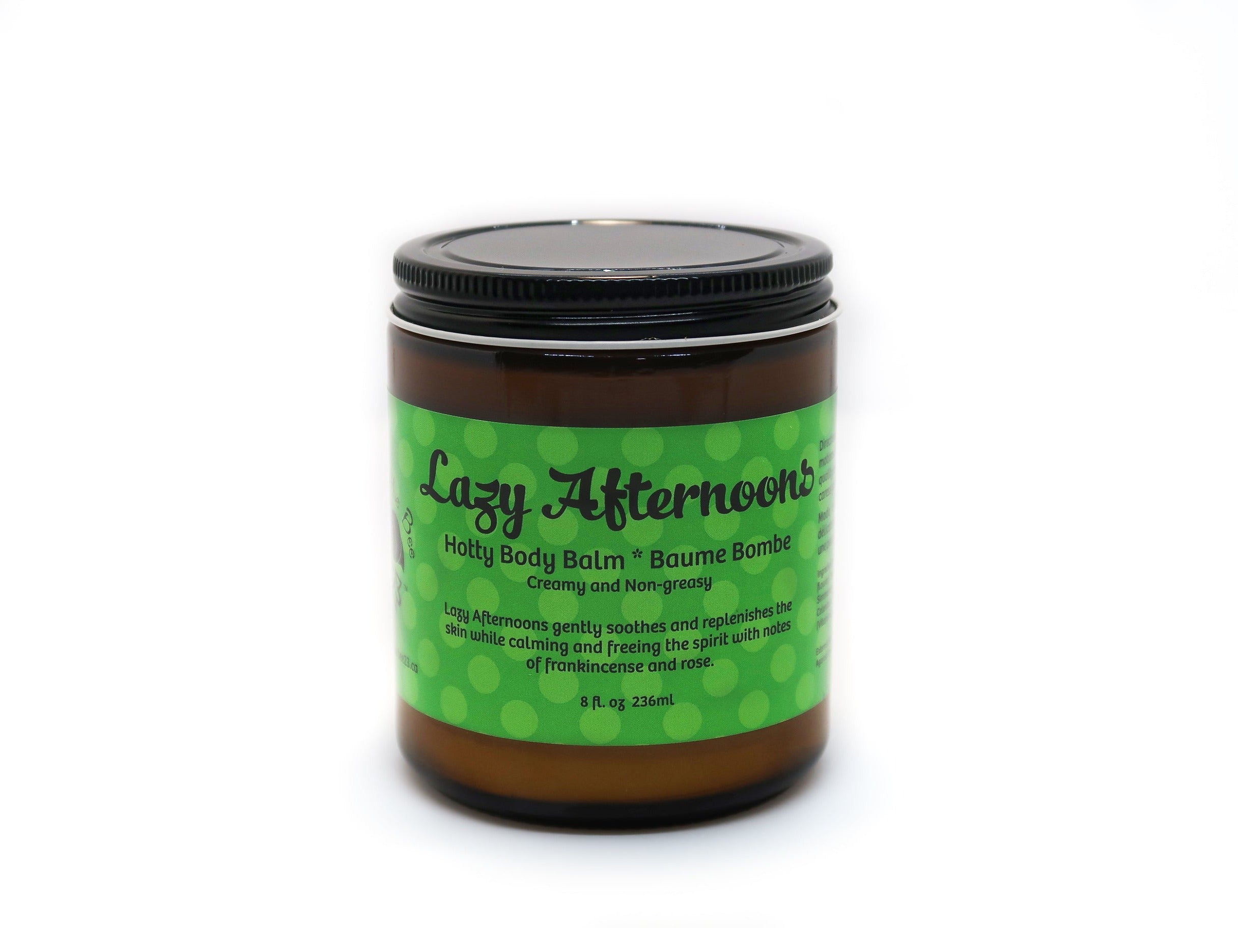 Body Balms! Lazy Afternoons Hotty Body Balm gently soothes and replenishes the skin while calming the spirit with unisex notes of frankincense and rose. This is the best body care product ever for moisturizing skin because there is no water and only the good stuff such as shea butter, jojoba oil, calendula and beeswax.